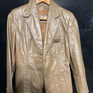 Vintage leather jacket made in Hong Kong Etienne Aigner